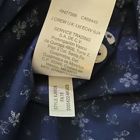 J. Crew Long Sleeve Button-Down Shirt Men's Large Blue Floral Classic Stretch - Picture 8 of 14